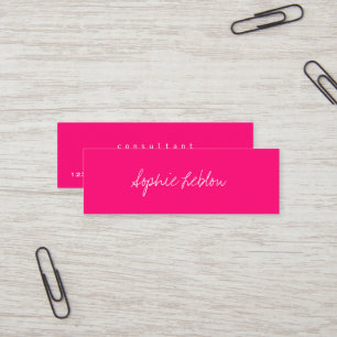 Simple Minimalist Elegant Pink Consultant Mini Business Card