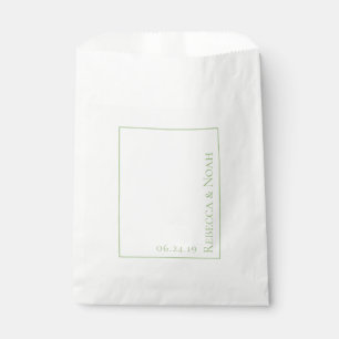 Simple Minimalist Elegant Sage Text Wedding Favour Bag