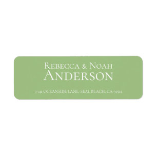 Simple Minimalist Elegant Sage Text Wedding Return Address Label