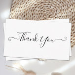 Simple Minimalist Elegant Script Thank You Card<br><div class="desc">Send out Thank You notes to your friends and family from your wedding with these simple thank you cards. Customise these wedding thank you cards with your personal message. These simple thank you notes are perfect for any and all occasions. COPYRIGHT © 2020 Judy Burrows, Black Dog Art - All...</div>