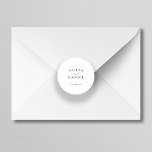 Simple minimalist elegant wedding envelope seal<br><div class="desc">Elegant simple minimal wedding invitation envelope seal sticker featuring a classy stylish chic trendy calligraphy script. Easy to personalise with your details! Suitable for formal black tie neutral weddings. Please note that the background colour can be changed to match your wedding colour scheme. If comfortable doing it, you can change...</div>