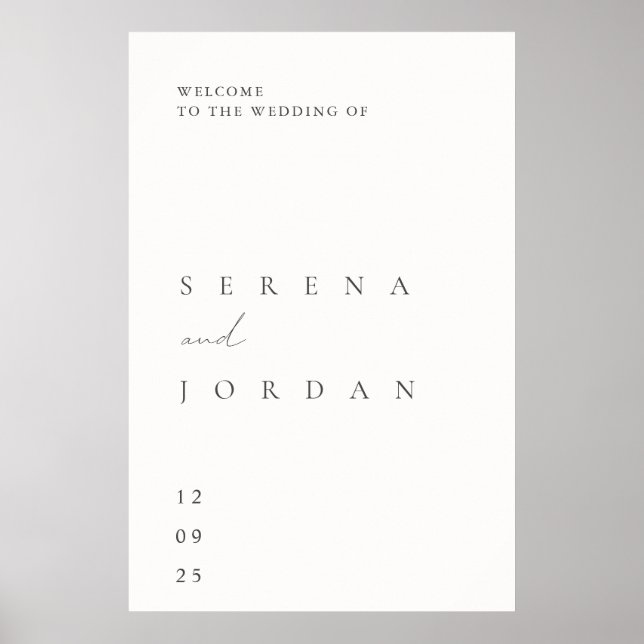 Simple Minimalist Elegant Wedding Welcome Poster (Front)