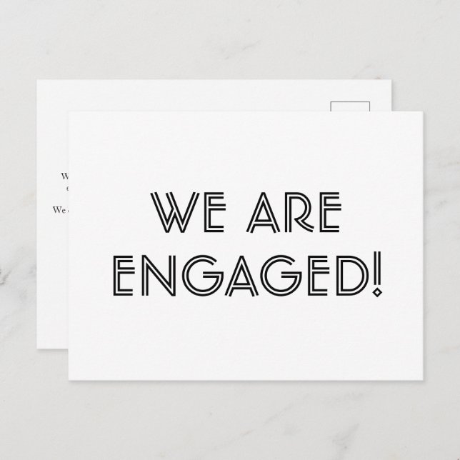 Simple Minimalist Engagement Announcement Postcard (Front/Back)