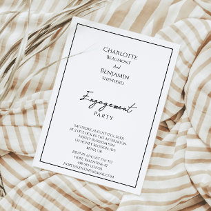 Simple Minimalist Engagement Party Invitation