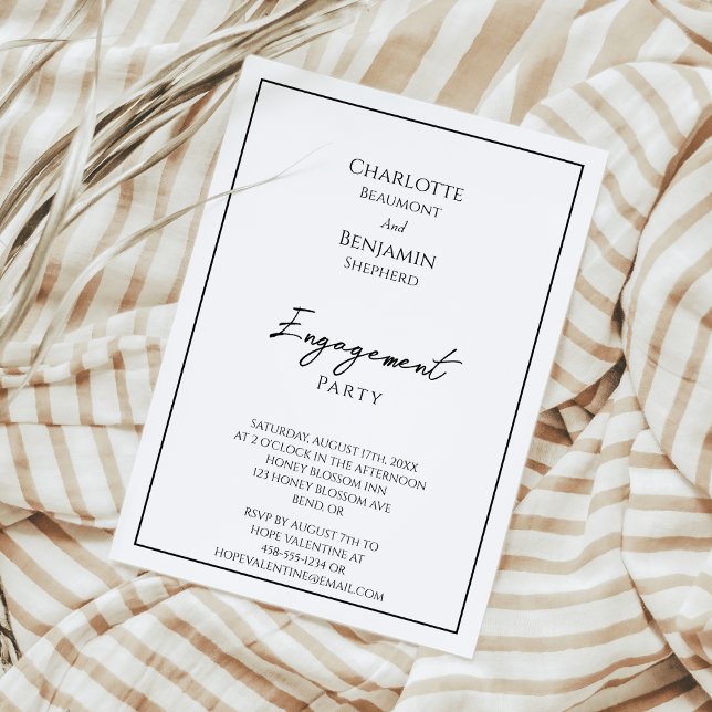 Simple Minimalist Engagement Party Invitation (Creator Uploaded)