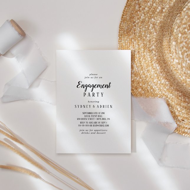 Simple Minimalist Engagement Party Invitation (Creator Uploaded)