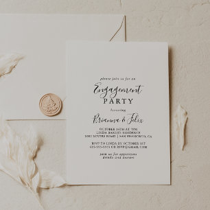 Simple Minimalist Engagement Party Invitation