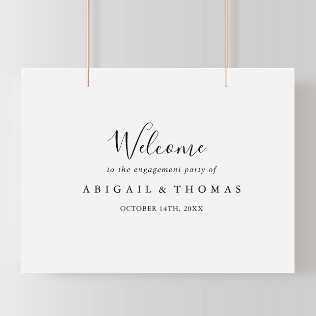 Simple Minimalist Engagement Party Welcome Sign (Creator Uploaded)