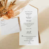 Simple Minimalist Entree Choice RSVP Wedding