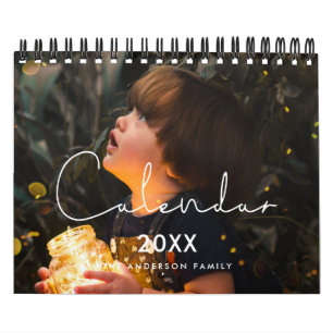 Simple minimalist family 2026 photo calendar