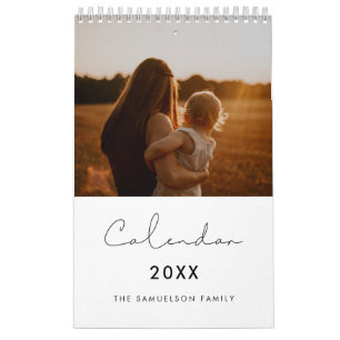 Simple minimalist family calendar 2027