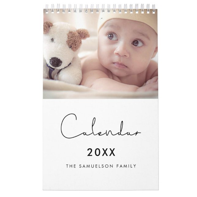 Simple minimalist family photo calendar 2026 (Cover)