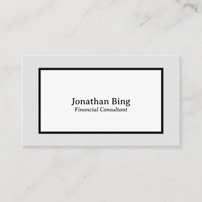 Simple Minimalist Financial Planner Business  Business Card (Front)