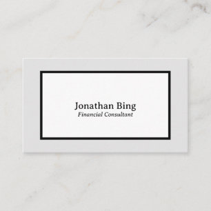 Simple Minimalist Financial Planner Business  Card