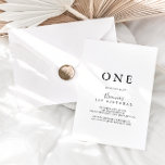 Simple Minimalist First Birthday Party Invitation<br><div class="desc">This simple minimalist first birthday party invitation is perfect for a modern birthday party. The simple and elegant design features classic and fancy script typography in black and white.</div>