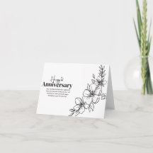 Simple Minimalist Floral Anniversary Card