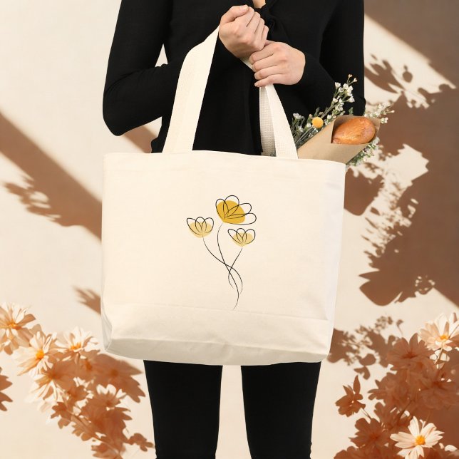 Simple Minimalist Flower Designed Tote Bag (Creator Uploaded)