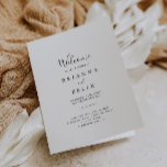 Simple Minimalist Folded Wedding Program<br><div class="desc">This simple minimalist folded wedding program is perfect for a modern wedding. The simple and elegant design features classic and fancy script typography in black and white. Include a quote or short message,  order of service,  wedding party and thank you message.</div>