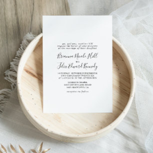 Simple Minimalist Formal Wedding Invitation