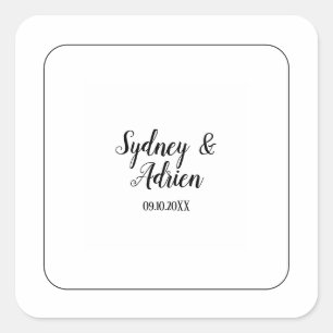 Simple Minimalist Frame Wedding Envelope Seals