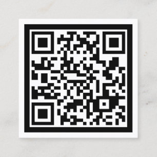 Simple minimalist giant QR code Square Business Card
