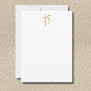 Simple Minimalist Gold Bow Thin Border No text Card