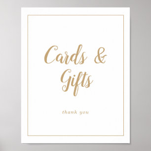 Simple Minimalist Gold Frame Wedding Cards&Gifts Poster