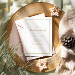 Simple Minimalist|Gold Wedding Brunch Frame  Invitation<br><div class="desc">This simple minimalist|gold wedding brunch frame invitation is perfect for an elegant wedding. The classic design features a basic gold border frame and classy gold and white typography with a modern minimal look. QSD117</div>