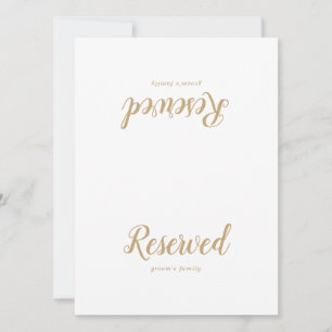 Simple Minimalist Gold Wedding Reserved Sign