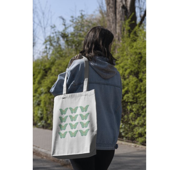 Simple Minimalist Green Butterfly Tote Bag (Creator Uploaded)