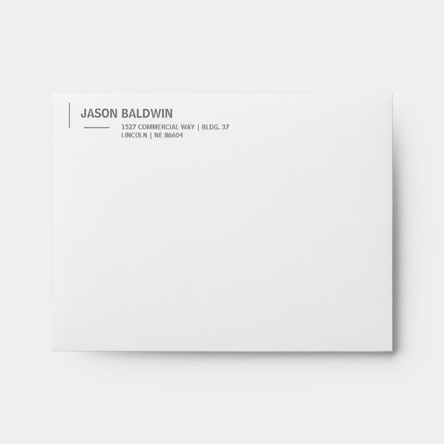 Simple Minimalist Grey Typography Modern Envelope (Front)