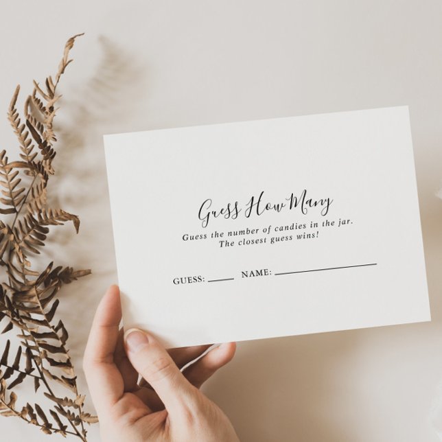 Simple Minimalist Guess How Many Game Card (Creator Uploaded)