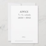 Simple Minimalist Handwriting Wedding  Advice Card<br><div class="desc">Simple Minimalist Handwriting Wedding Advice Card</div>