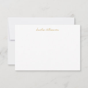 Simple Minimalist Handwritten Marigold Calligraphy Thank You Card