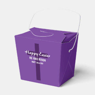 Simple Minimalist Happy Easter Royal Purple Cross Favour Box