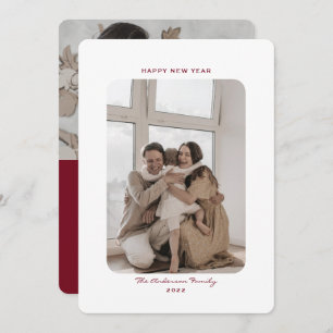 Simple minimalist Happy New Year 2022 photo cards