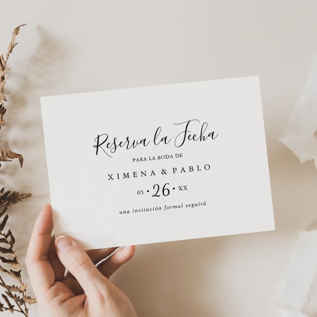 Simple Minimalist Horizontal Reserva la Fecha Save The Date (Creator Uploaded)