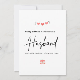 Simple Minimalist Husband Birthday Card