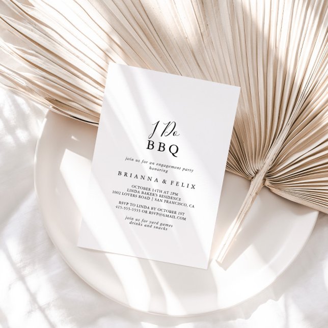 Simple Minimalist I Do BBQ Engagement Party Invitation (Creator Uploaded)