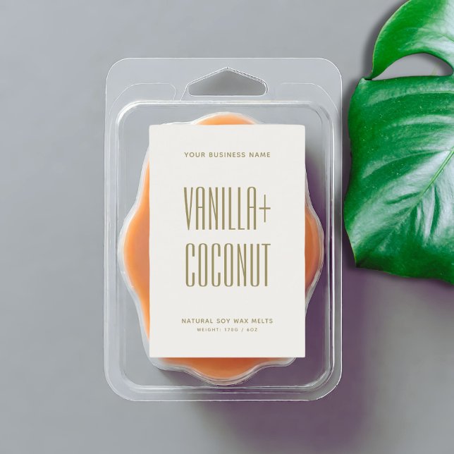 Simple minimalist ivory soy wax melts label (Creator Uploaded)