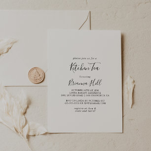 Simple Minimalist Kitchen Tea Bridal Shower Invitation