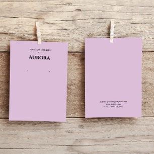 Simple Minimalist Lavender Earring Display Business Card