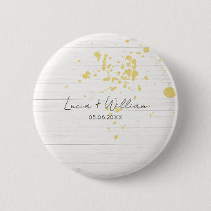 simple minimalist lines couple name personalized  6 cm round badge