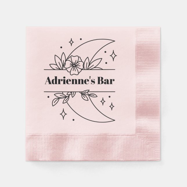 Simple Minimalist Logo Beverage Napkins (Front)