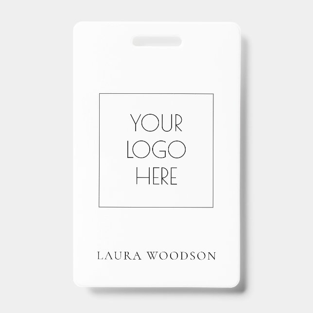 Simple Minimalist Logo Name  ID Badge (Front)