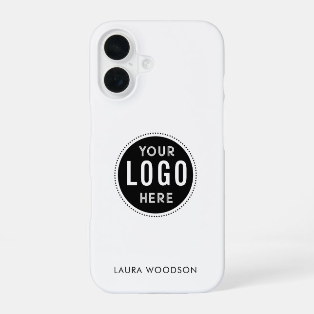 Simple Minimalist Logo Name  iPhone 16 Case (Back)