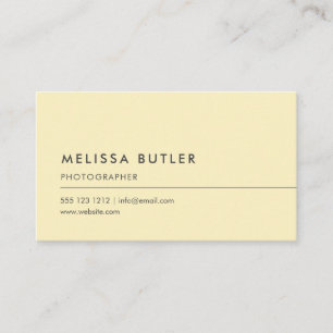 Simple Minimalist Logo Pastel Yellow Business Card