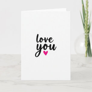 Simple Minimalist Love You Card