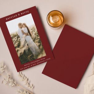 Simple Minimalist Married & Merry Christmas Card