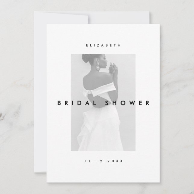 Simple Minimalist Modern Chic Bridal Shower Invitation (Front)